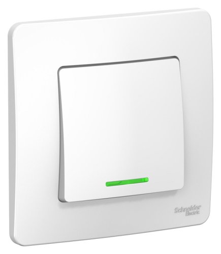 Выключатель с подсветкой с рамкой Systeme Electric Blanca 2-кл. белый картинка